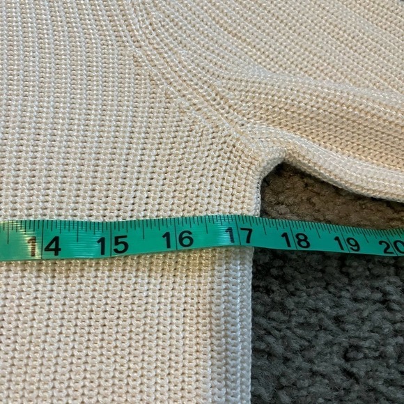 Lauren Ralph Lauren ivory knit lace up sweater women’s medium - Picture 5 of 10